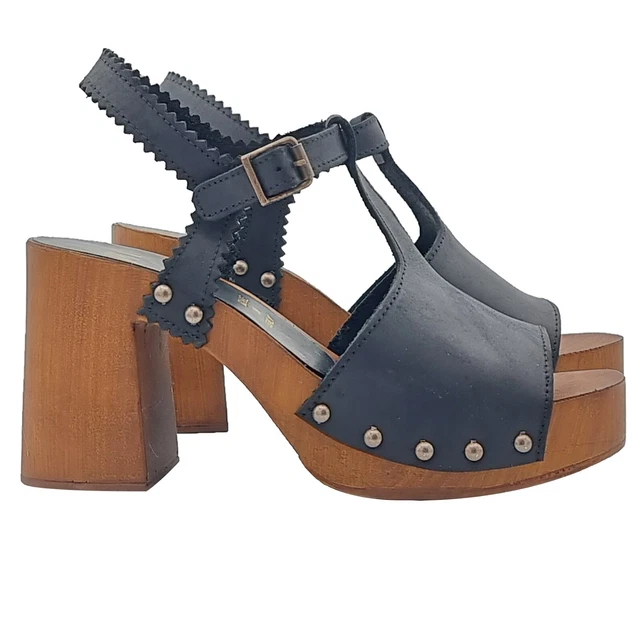 Sabots Femme KIARA SHOES – Talon Aiguille 8 Cm, Bout Ouvert, Cuir Marron – Fabriqué En Italie (pointes 35-42)