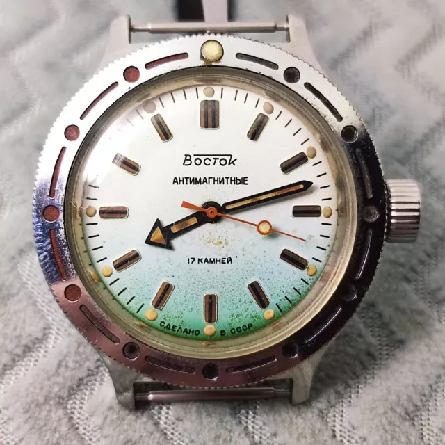 ⭐Vintage Soviet watch VOSTOK AMPHIBIA Komandirskiye 17jewels 2409.A made in USSR