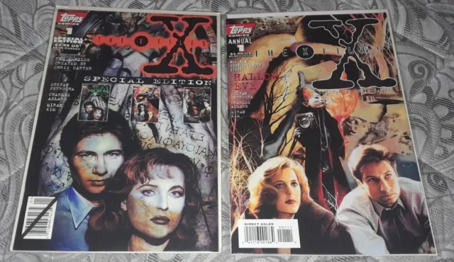 Topps Comics The X-Files #1 Special Edition & Annual 1995 Unsealed Lot of 2