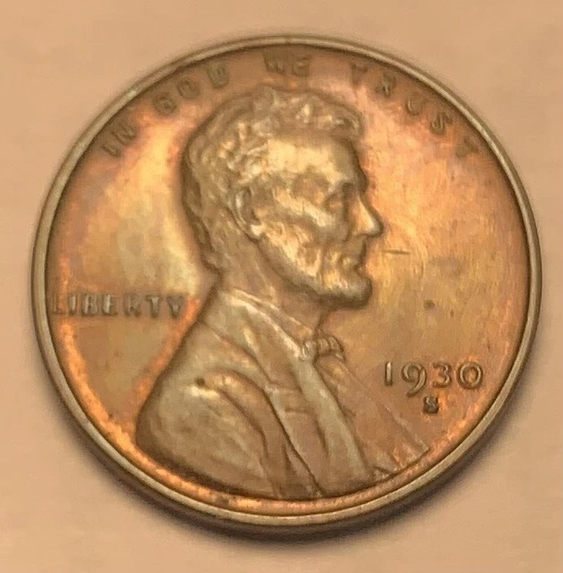 1930s Lincoln Cent, nice original BU Red-brown UNCIRCULATED coin