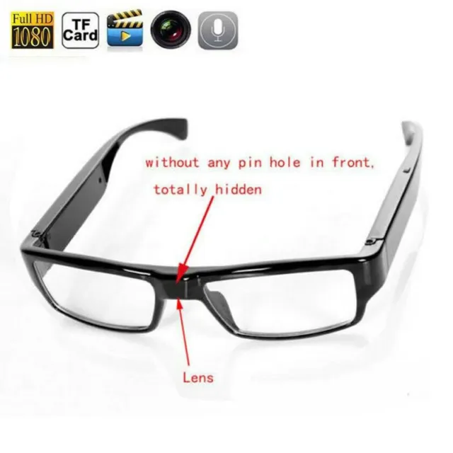 1080P HD Glasses Portable Micro Security Camera No Hole Eyeglass Video Recorder