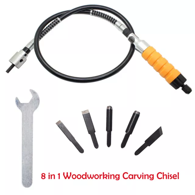 Electric Chisel Tool Wood Carving Machine Woodworking Small Spanner With  5Tips