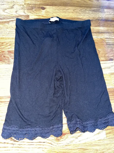 nordstrom topshop womens size 8 bike shorts with lace black