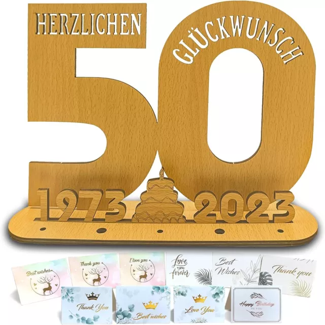 Geburtstag Gästebuch 50 Geburtstag Holzschild mit Grußkarten