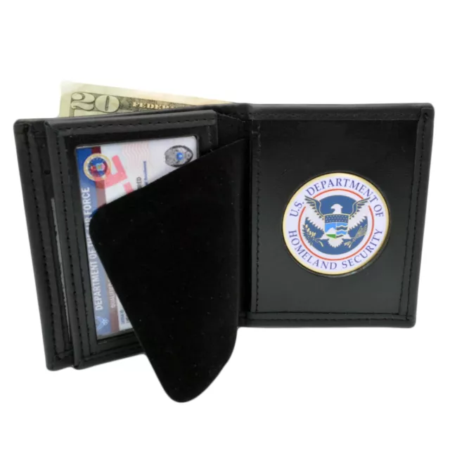 Perfect Fit U S Coast Guard Auxiliary Wallet Black Leather Bifold USCG 3