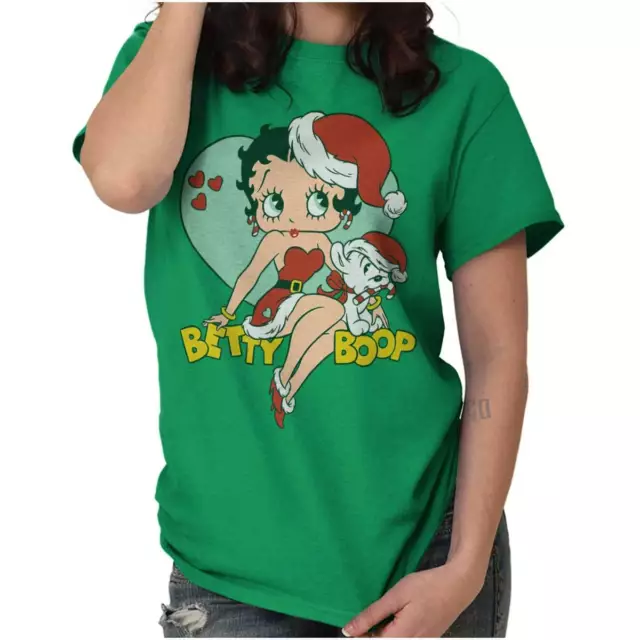 Betty Boop Christmas Mrs Santa Claus Womens Graphic T Shirt Tees