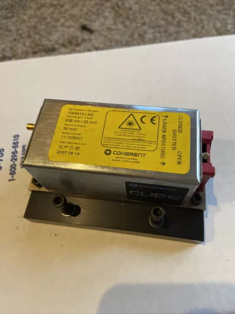 2007 Model COHERENT CUBE Laser Module 1069415 Wavelength 638 nm / 25 mW