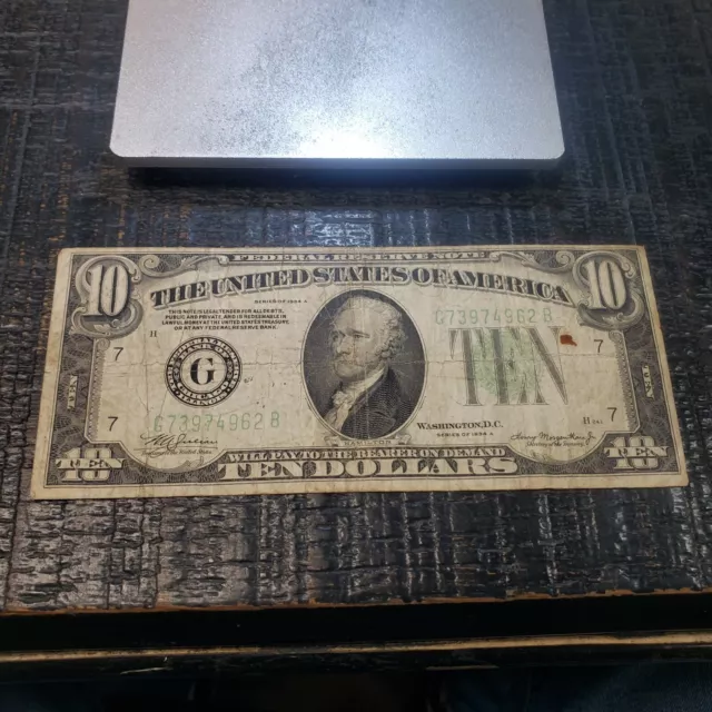 1934 A Ten Dollar Bill Green Seal