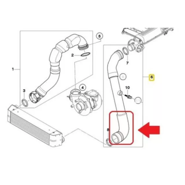 Plug and Play Ladeluftkühler Kühlmittelrohrbaugruppe für BMW X3 E83 3 0d xDri