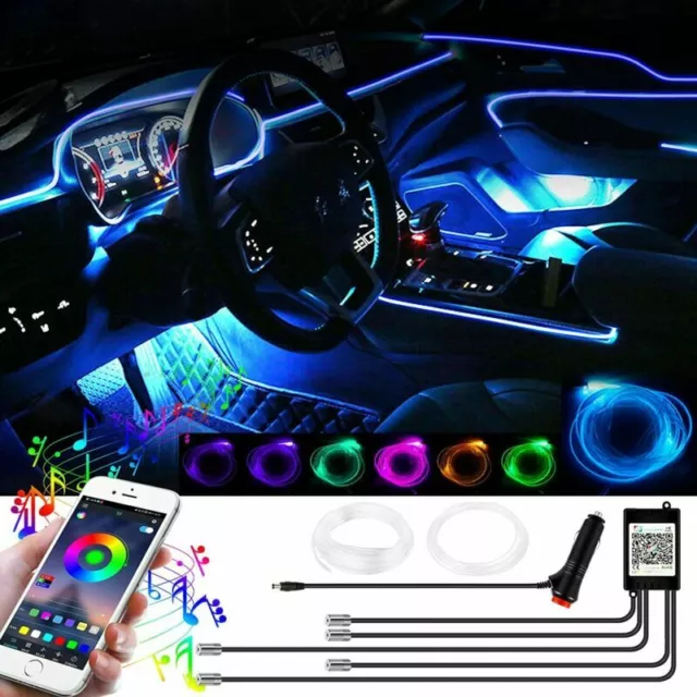 LED RGB Auto Ambientebeleuchtung 6M Innenraumbeleuchtung Lichtleiste App Control