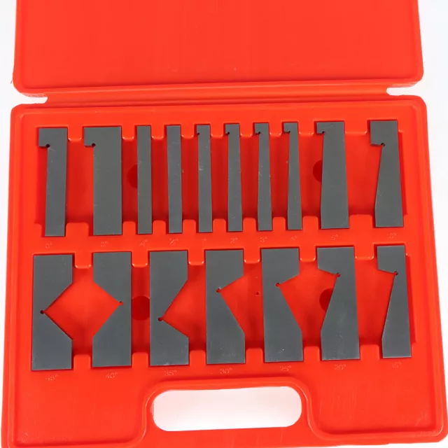 17 PC Hardened Steel Precision Angle Block 1/4 to 45 Degree Set Accuracy .0003"