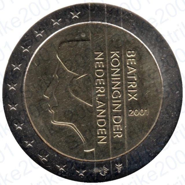 2 Euro 2001 Beatrix Koningin Der Nederlanden Valore MONETA RARA DA 2 Euro Beatrix Koningin Der Nederlanden Del 2001 ,,, EUR