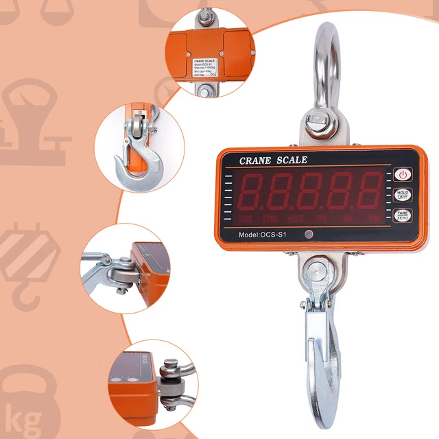 Digital Hanging Scale High Precision Sensor Heavy Crane Scales 1000KG / 2000LBS
