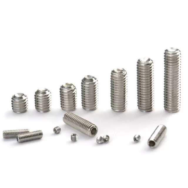 M2 M2.5 M3 Stainless Steel Grub Screws Allen Socket Set Screw Cup Point DIN916