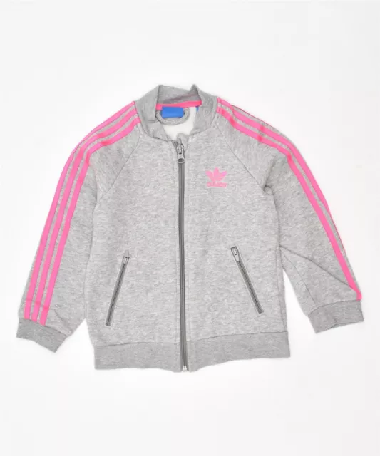 Giacca top tuta ADIDAS bambina 3-4 anni grigio cotone EU03