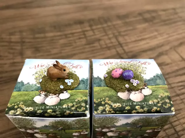 Wee Forest Folk TWO EGGS & SPRING BUNNY Accessory Set ~ Pristine in Tiny Box's