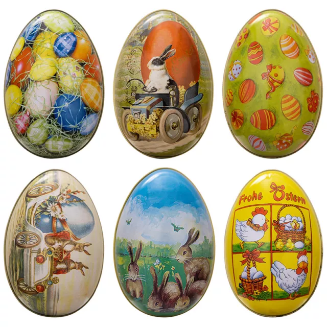 Metal Easter Egg Shape Candy Tin Rabbit Printed Candy Gift Packaing Storage GAIR