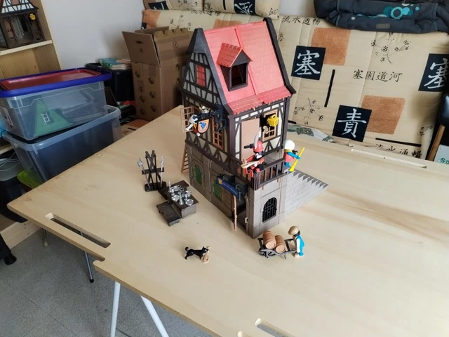 PLAYMOBIL VINTAGE 3448 L'auberge Médiévale - Quasi Complète, à Collectionner !