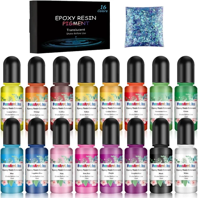 16 Farben Flüssiger Epoxidharz Pigment Farbstoff für Epoxy Resin Kunst, S