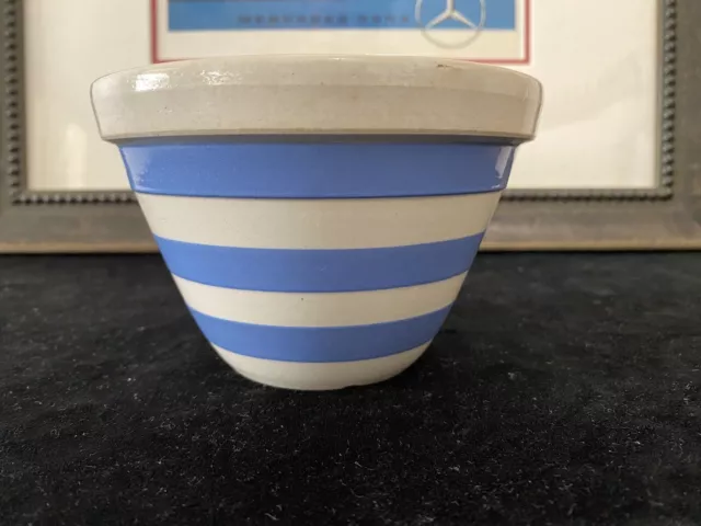 Vintage Hoffman Australia Blue White Stripe Mixing Bowl #42