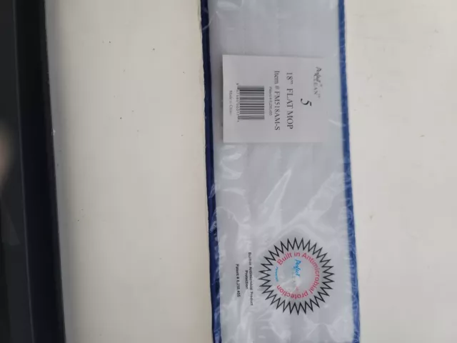 PERFECT CLEAN FM518AM-S Mop Flat, 18 in. x 5 in. Blue,PK5 Free Shipping