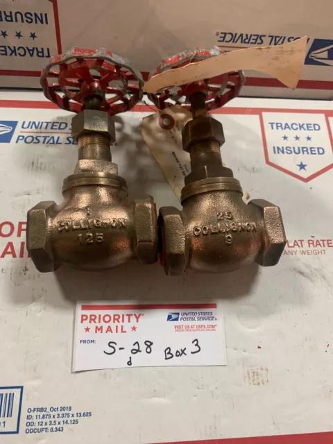 NEW Lot Of 2 1” NPT 125 Psi BRASS THREADED NTP Seat VALVE Collignon