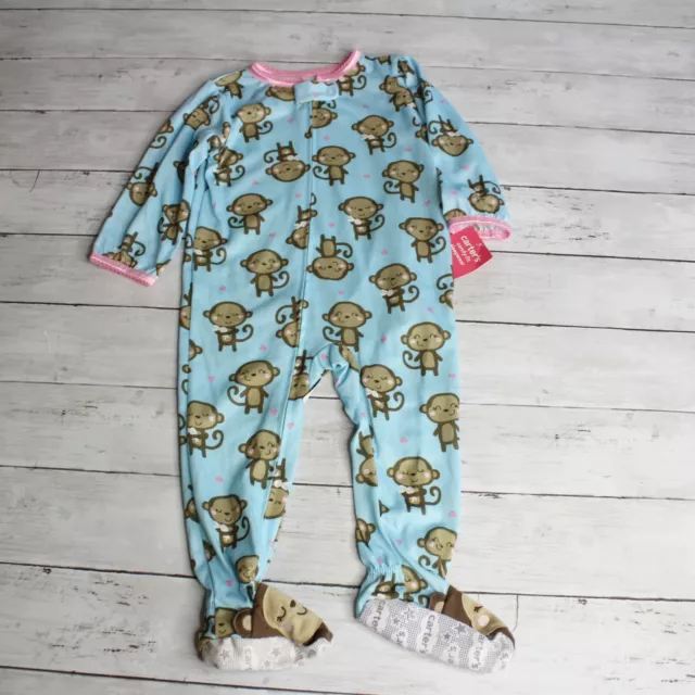 Carter's Baby Girl Footie Pajama Sleeper Size 18 Months Monkey
