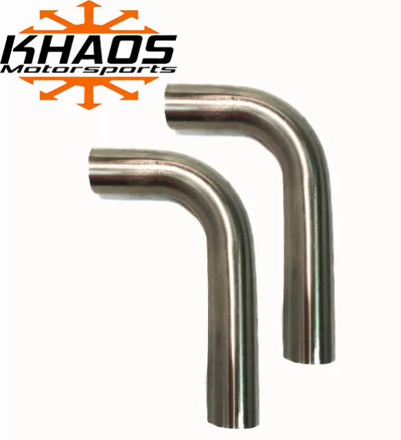 1.625" 1-5/8" 90 DEGREE 304 STAINLESS 16ga MANDREL BEND EXHAUST TUBING 2 Pack SS