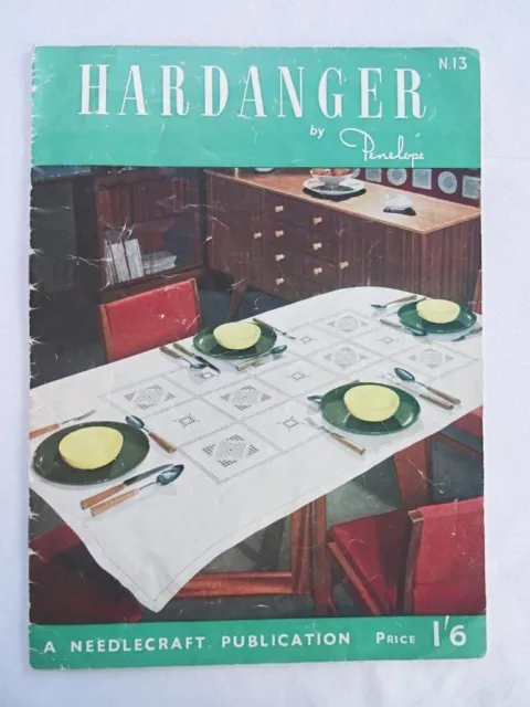 Libro de patrones Hardanger de colección década de 1950 folleto de Penélope costura original años 50
