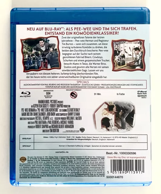 Pee Wees Irre Abenteuer - Kult Komödie mit Paul Reubens - OOP Blu-Ray- Rarität 2