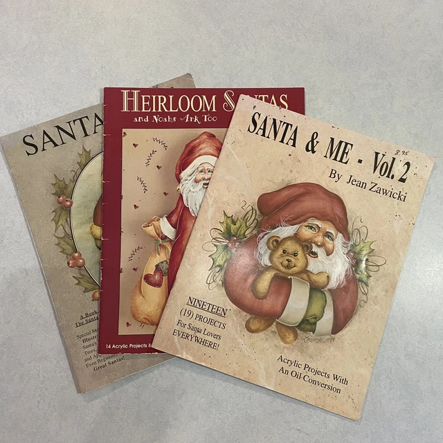 Lote de 3 libros de patrones de pintura con tole de Navidad de Santa Invierno adornos Claus