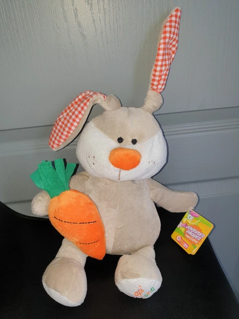 Peluche Doudou Lapin Lapi Choco Beige Gris  Orange Vert Carotte Fizzy Pâques