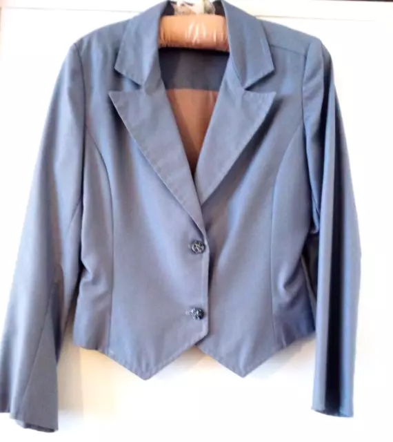 Ladies Tailor Made Grey Lined Fitted Jacket - Size 10 or  Size S Small