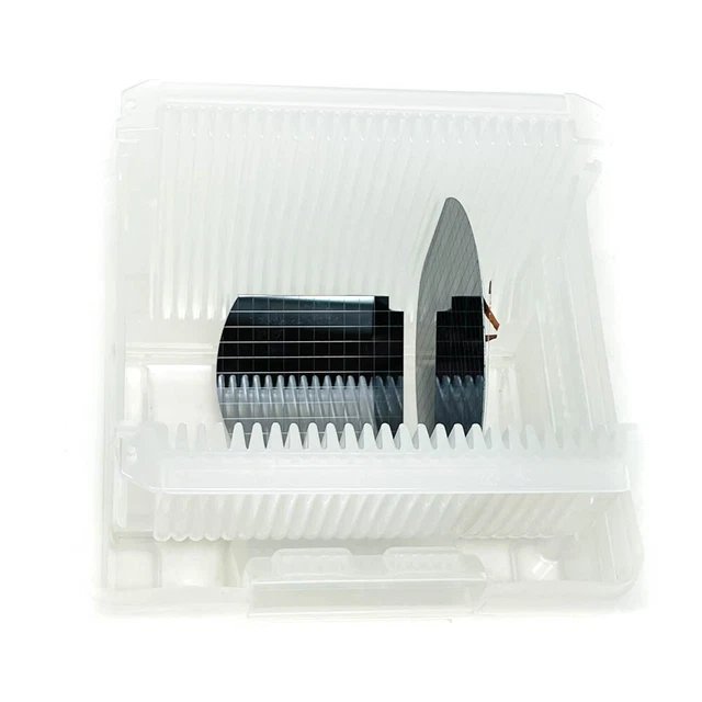 2 pcs International Wafer Service 100 mm DSP 485-495 Mic. Silicon-Wafer w/ Case