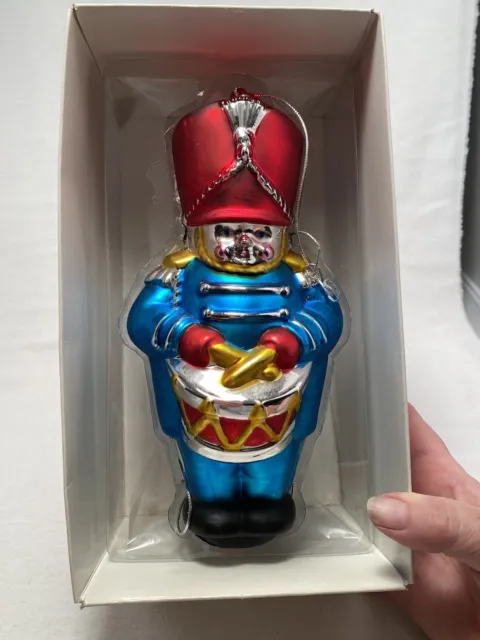 Vtg Dept 56 Mercury Glass Ornament 11” Toy Soldier Oversized Handblown Christmas