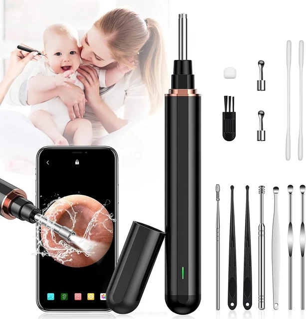 Kit de eliminación de herramientas limpiador de cera para oídos endoscopio HD LED otoscopio