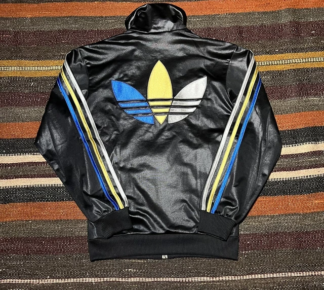 Felpa Tuta Giacca Adidas Chile 62 Nero/Argento/Blu taglia XS Uomo Jacket Men Top