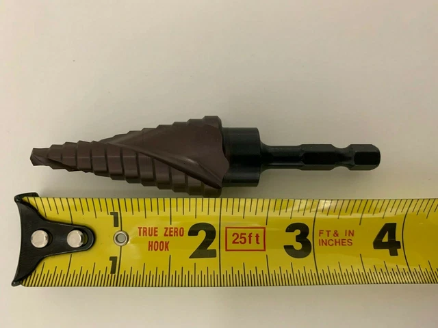 Step Drill Bit, Impact Ready, Split Point, Coated, 3/16" - 7/8"  12 Steps - 9244