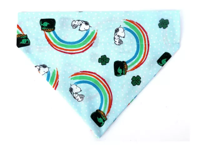 Snoopy Peanuts St. Patrick's Day Rainbow Dog over the collar Bandana Scarf