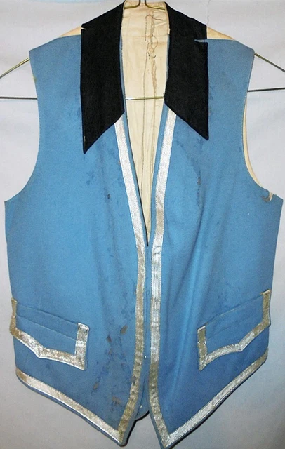 Antique -Colonial- Vintage Men's Blue Wool Vest/Waistcoat