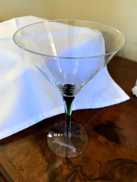 Tanqueray Gin Green Filament Stem  Martini Glass - Limited Editon 6-3/4" Height