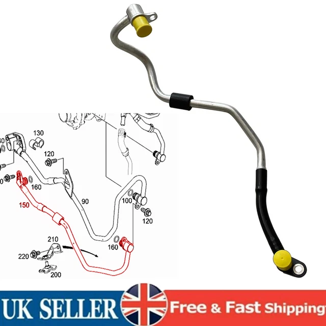 TURBOCHARGER COOLANT LINE For Mercedes-Benz W222 S500 X166 W166 ML500 ...