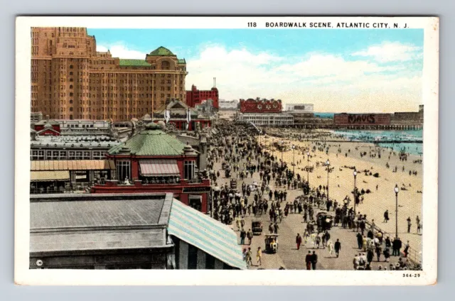 Atlantic City NJ-New Jersey, Aerial Boardwalk Scene, Antique, Vintage Postcard