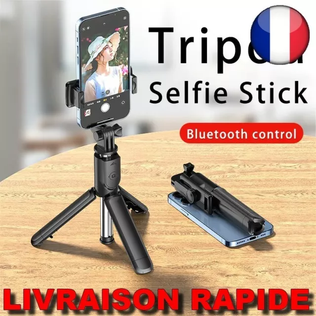 Perche Selfie avec Trepied pour IPHONE Xr Smartphone Bluetooth Sans Fil  Selfie Stick Android IOS Reglable Telecommande Photo (BLEU) - Support pour  téléphone mobile - Achat & prix