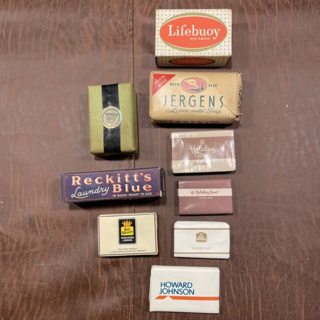 Vintage Travel Soaps - Advertising Bar  - Lot of 9 Hotel / Motel / Holiday Inn