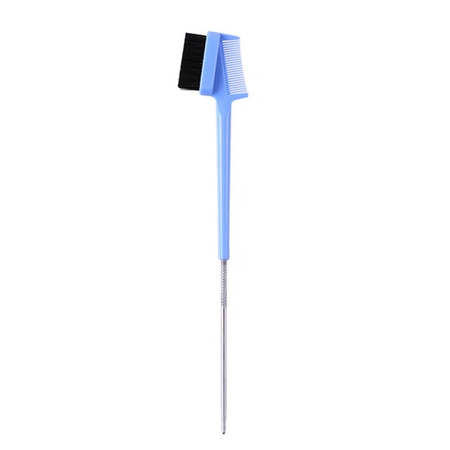 Double Sided Eyebrow Brush Comb Pin Tail Hairdressing Hair Dye Tint Salon ♪