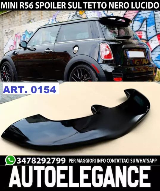 Alettone Sul Tetto Mini Cooper R56 Spoiler Posteriore Look Cooper S Nero Lucido