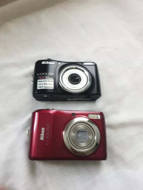 Lot of 2 Nikon Coolpix L23 and L20 Digital Camera For Parts/Repair