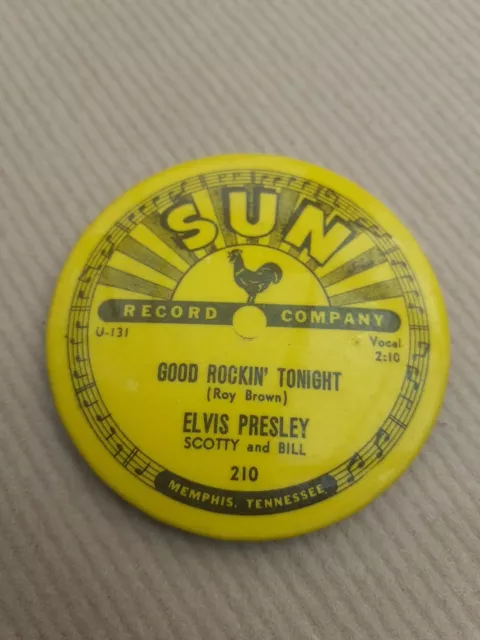 Elvis Presley SUN RECORDS Vintage Large  Pin Badge