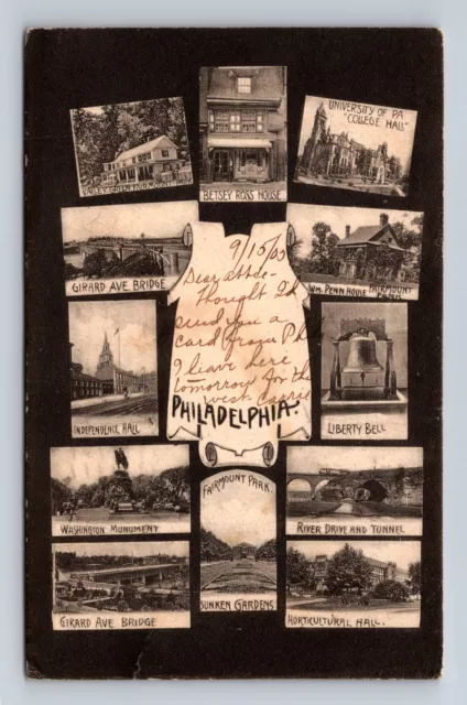 Philadelphia PA-Pennsylvania, Points of Interest in City Vintage c1905 Postcard